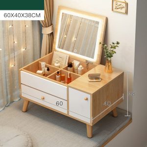 Meja rias kecil ideal untuk apartemen minimalis. Meja rias multifungsi untuk makeup dan bekerja.