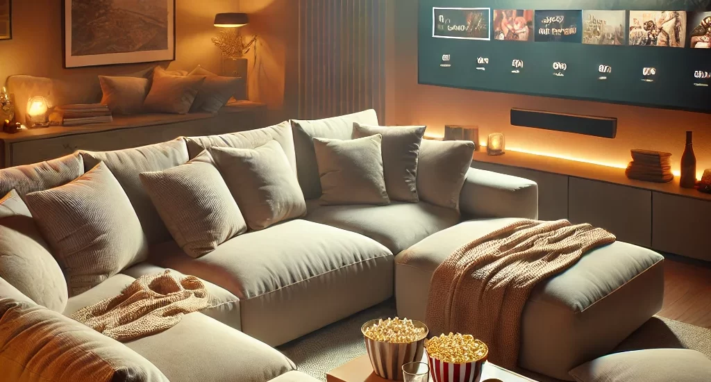 Sofa L Shape dengan desain minimalis modern di ruang tamu. Keluarga menikmati movie night dengan Sofa L Shape. Suasana cozy movie night di Sofa L Shape. Desain interior ruang tamu dengan Sofa L Shape warna abu-abu. Sofa L Shape untuk movie night dengan banyak teman. Film marathon sambil selonjoran di Sofa L Shape. Cemilan favorit diletakkan di meja kecil samping Sofa L Shape. Movie night romantis dengan Sofa L Shape dan pencahayaan temaram. Sofa L Shape di ruang tamu minimalis apartemen. Pilihan Sofa L Shape di showroom Homeliving Pontianak.