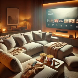 Sofa L Shape dengan desain minimalis modern di ruang tamu. Keluarga menikmati movie night dengan Sofa L Shape. Suasana cozy movie night di Sofa L Shape. Desain interior ruang tamu dengan Sofa L Shape warna abu-abu. Sofa L Shape untuk movie night dengan banyak teman. Film marathon sambil selonjoran di Sofa L Shape. Cemilan favorit diletakkan di meja kecil samping Sofa L Shape. Movie night romantis dengan Sofa L Shape dan pencahayaan temaram. Sofa L Shape di ruang tamu minimalis apartemen. Pilihan Sofa L Shape di showroom Homeliving Pontianak.